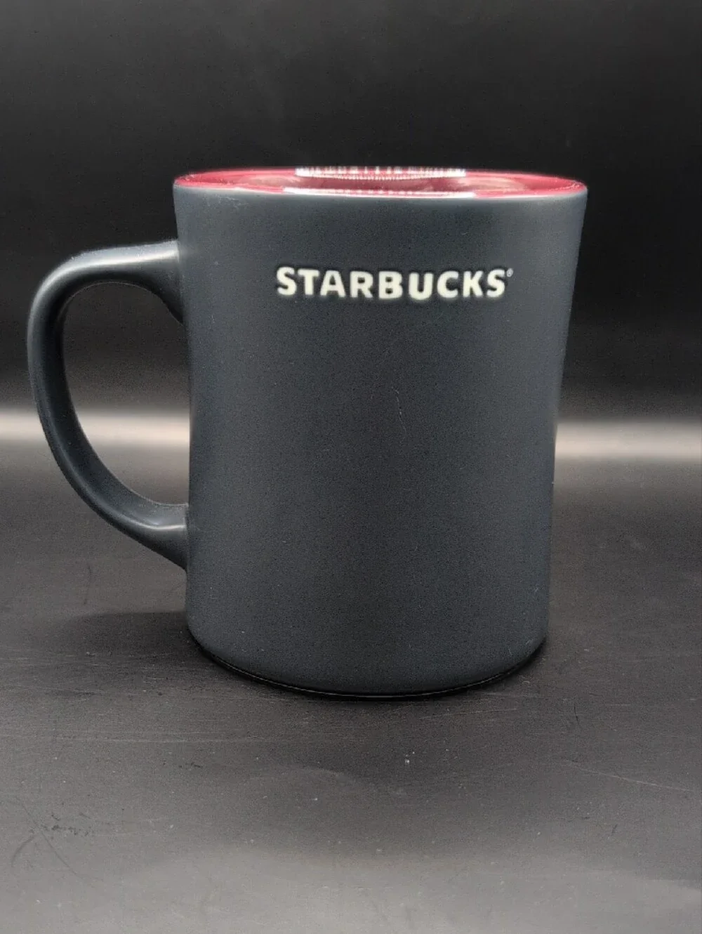 STARBUCKS Bone China Sumatra Tiger Mug Matte Black with Etched Design 2012